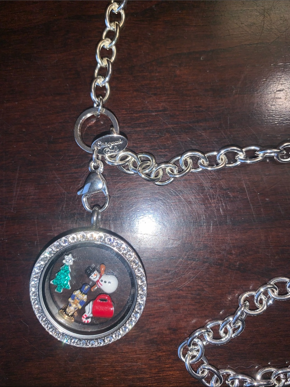 Origami Owl Silver-tone Holiday Locket Necklace with removable Charms - Picture 3 of 10
